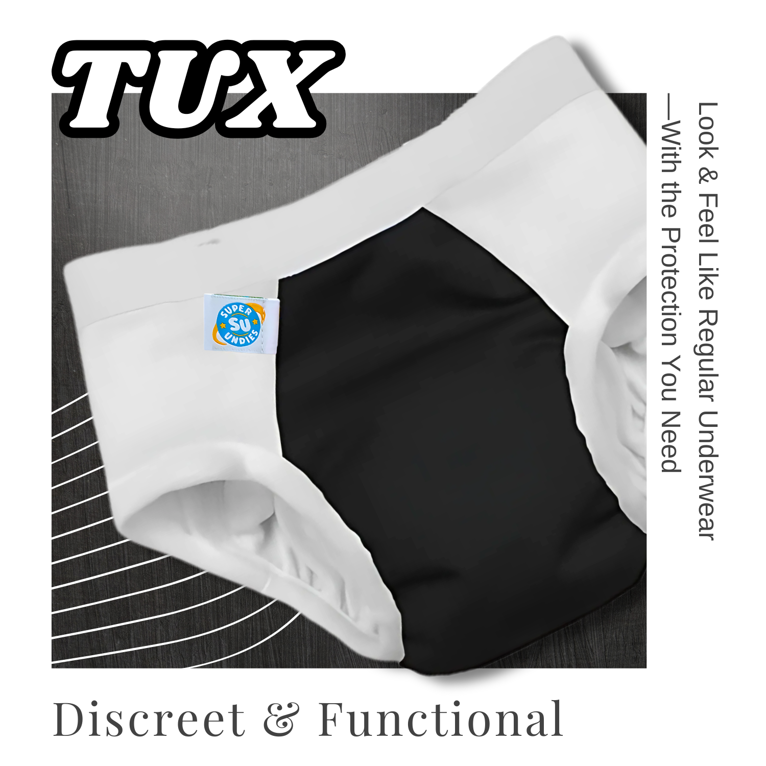 The Pull-On Tux  3-in-1 Diapers for Big Kids.