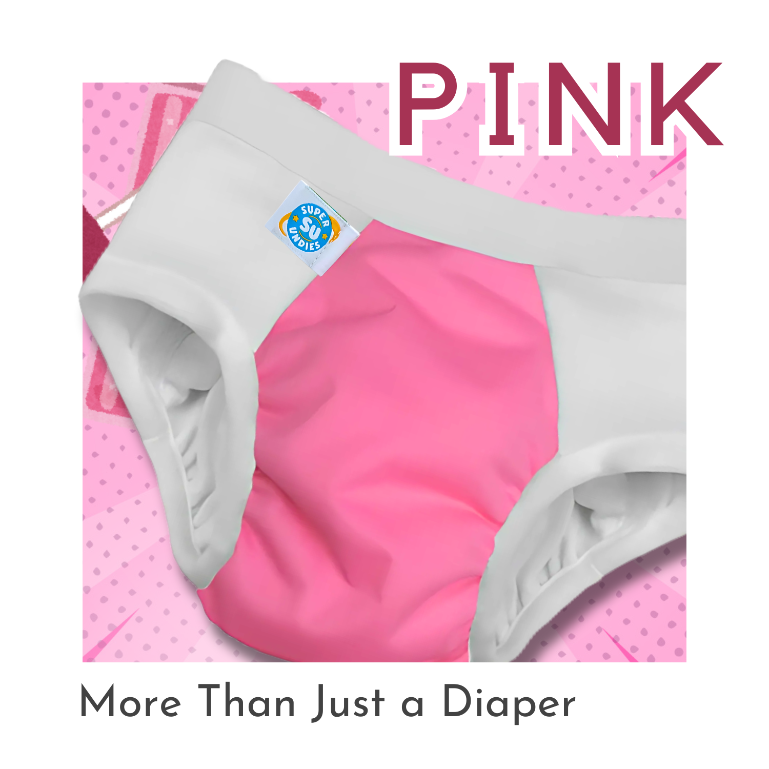 The Pull On Pink 3-in-1 Diapers for Big Kids.