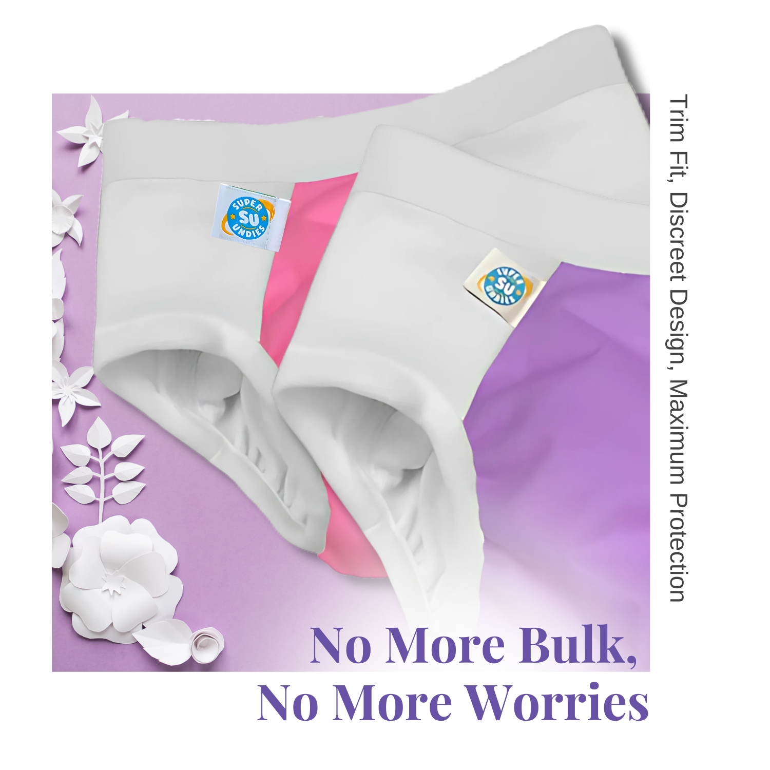 Super Undies 3-in-1 Diapers for Big Kids - Set of 5 Diapers, 3 Liners