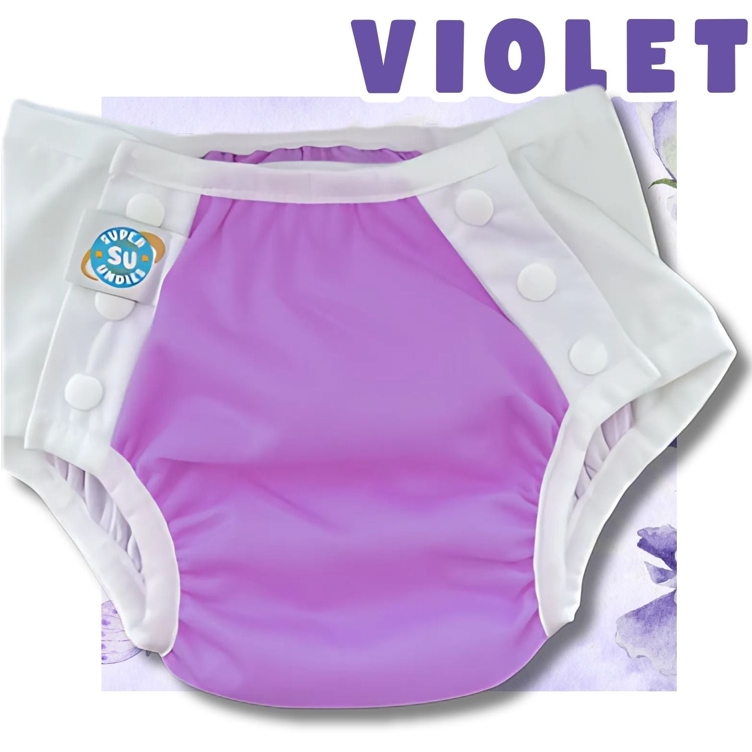 The Violet Front Snapping  3-in-1 Diapers for Big Kids.