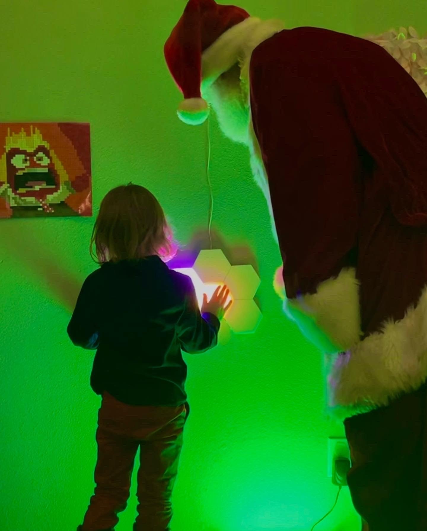 Santa Claus and child in sensory room