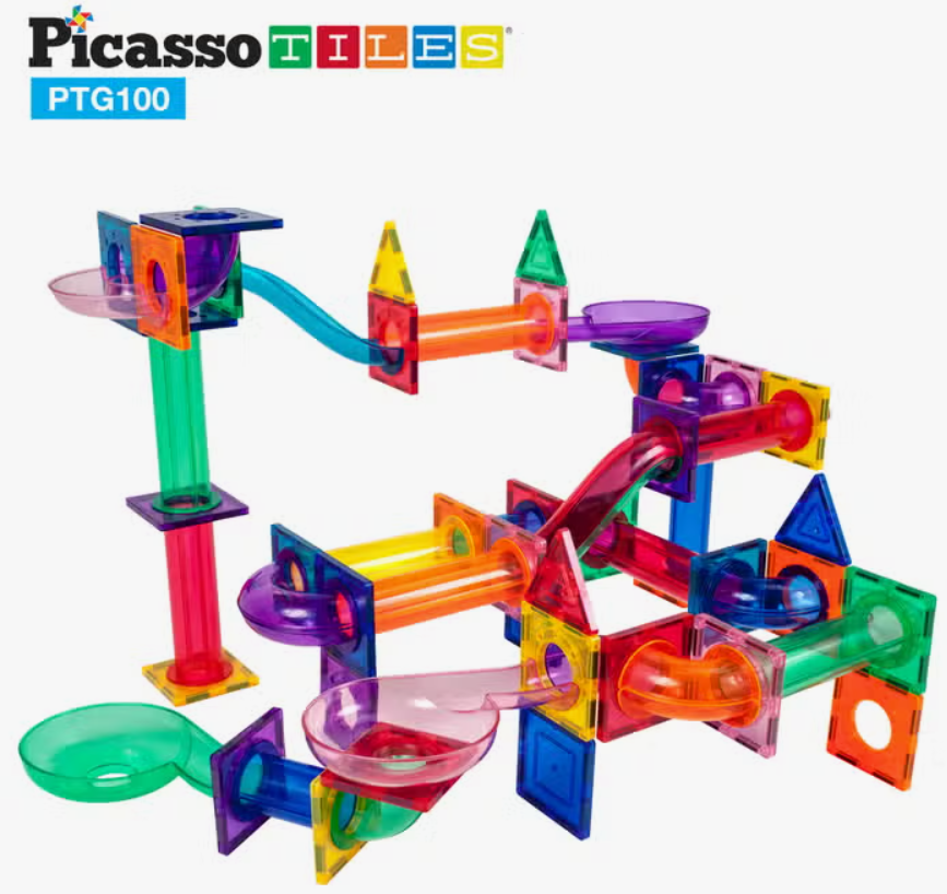 A structure built out of the Magnetic Marble Run.