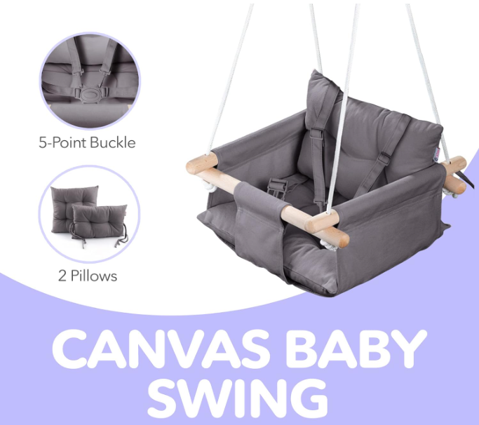 Canvas Baby Swing -- Dark Gray