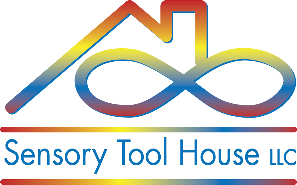 Logo of a house with infinity symbol with Sensory Tool House LLC