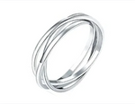 Tri Band Stainless Steel Fidget Ring - Size 9.