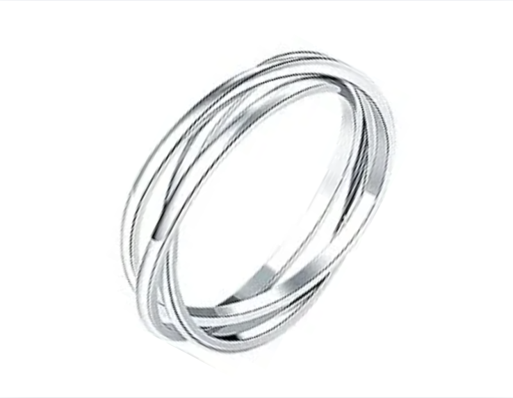 Tri Band Stainless Steel Fidget Ring - Size 9.
