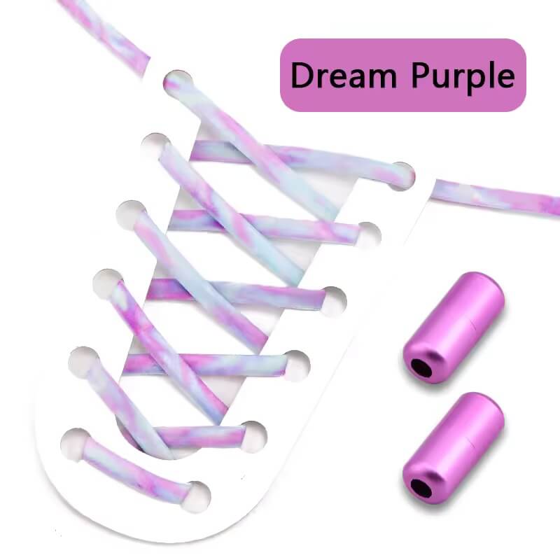 The Dream Purple Buckle Round No-Tie Elastic Shoelaces.