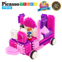 A design built with the Pink Castle Themed Hedgehog Building Blocks Set.