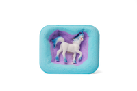 The hidden side of the Mega Unicorn Surprise Bath Bomb with one of the versions of the toy unicorn.