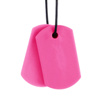 The Hot Pink XT/Medium ARK Chewable Dog Tag Necklace.
