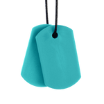 The Teal XT/Medium ARK Dog Tag Chewable Necklace.