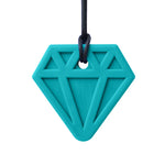 Ark's Diamond Chewable Jewel Necklace, teal color, medium firm toughness.