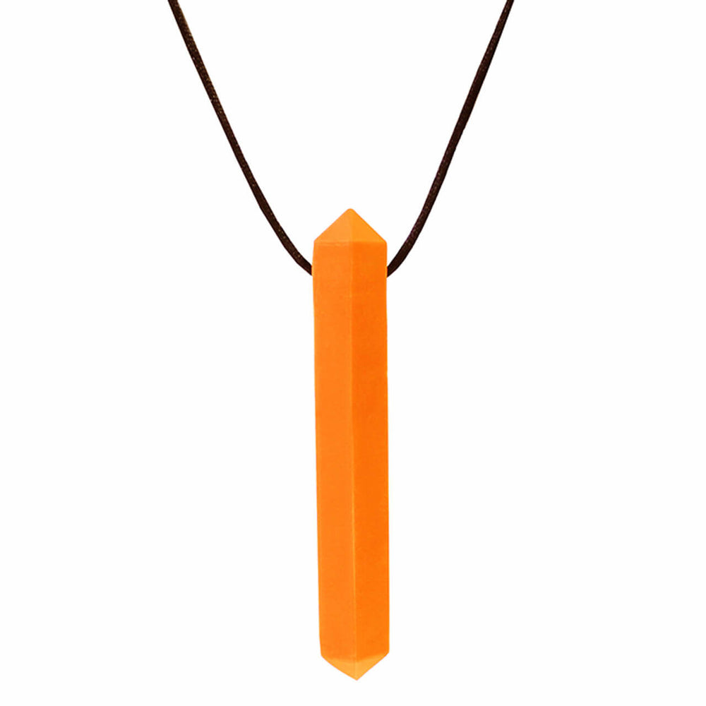 ARK's Kryptobite Chewable Gem Necklace in Orange.