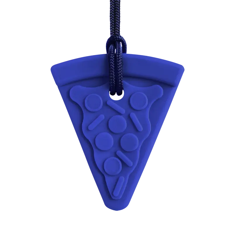 ARK Pizza Chew Necklace, Dark Blue, Standard/Soft.