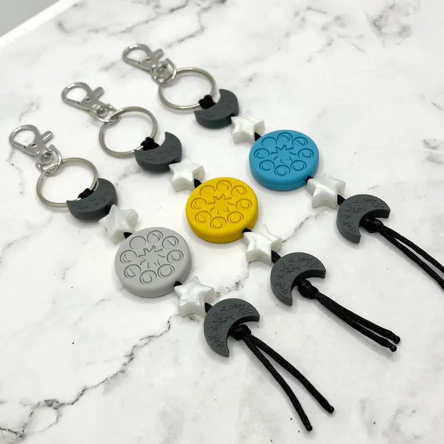 ArtisXan Moon Phases Chewy Fidget Zipper Pull/Keychain.