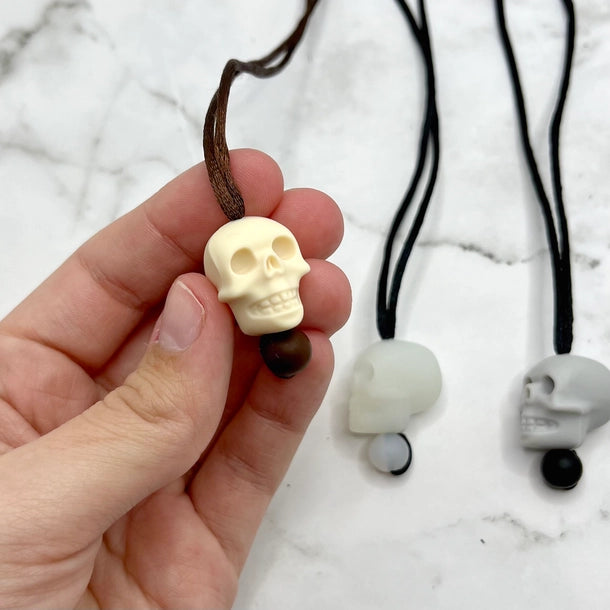The Ivory Skull Fidget Chewable Jewelry Necklace.
