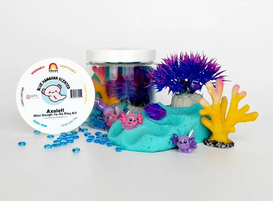 Axolotl Mini Blue Hawaiian Scented Dough Kit To Go.