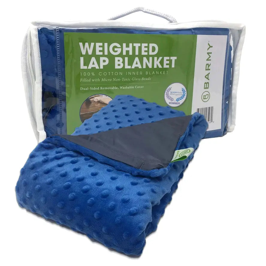 The Barmy Weighted Lap Pad in Blue, 5 lbs.