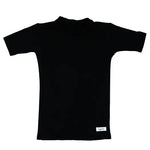 Black Kozie 4-Way Nylon Classic Plain and Simple Compression Short Sleeve Shirt.