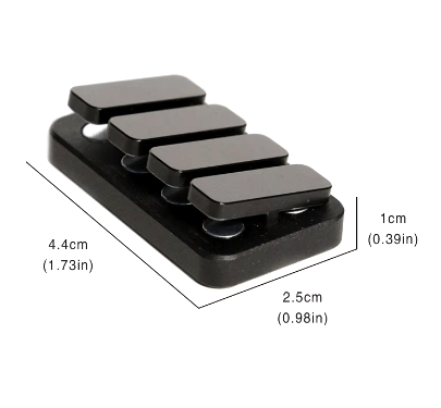 Black Stainless Steel Magnetic Metal Haptic Slider Fidget Clicker