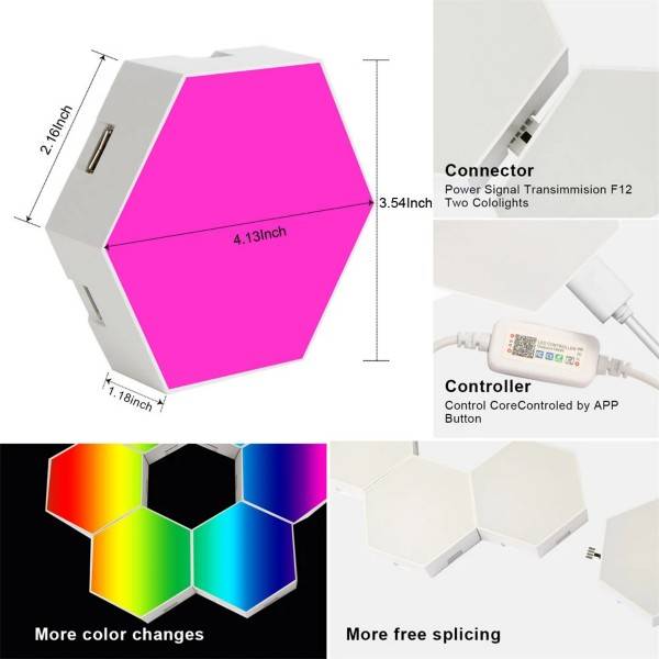 Sound Activated Hexagon LED Light (12 pk)