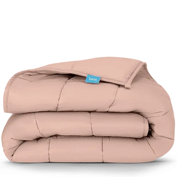 Blush "Cozy Comfort" Cooling Bamboo Weighted Blanket, Queen.