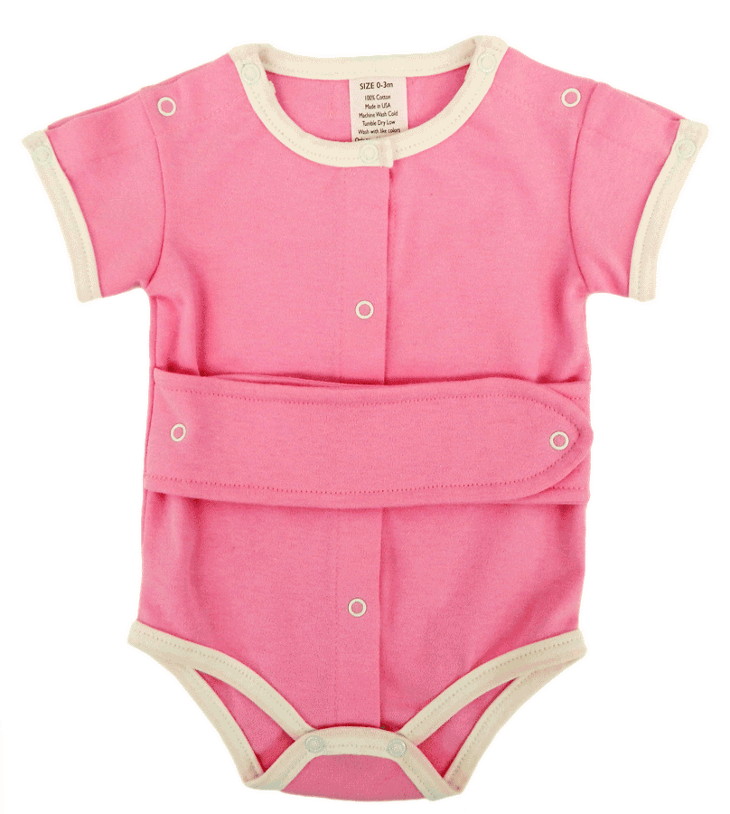 Blush Pink Kozie Medical and G-Tube One-Piece Bodysuit - The Susie.