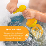 An infographic showing that the Bubble Bath Whisk in Yellow helps to skill build.