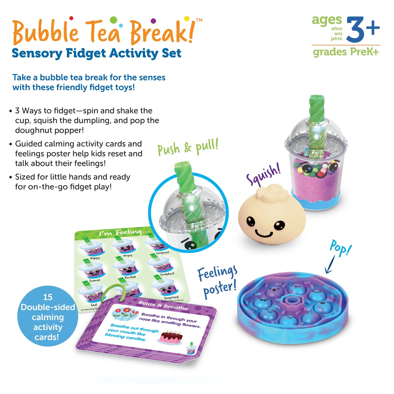 The Bubble Tea Sensory Bottles Fidget Set.