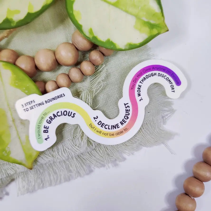 The Setting Boundaries Vinyl 3" Sticker .