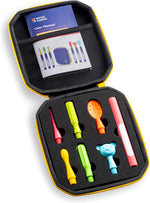 The Pink Buzz Buddy Oral Stimulation Kit with 6 Soft Textured Interchangeable Heads.