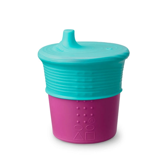 The pink and purple Universal Sippy Cup.