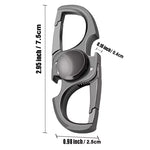 The dimensions for the Carabiner Fidget Spinner.