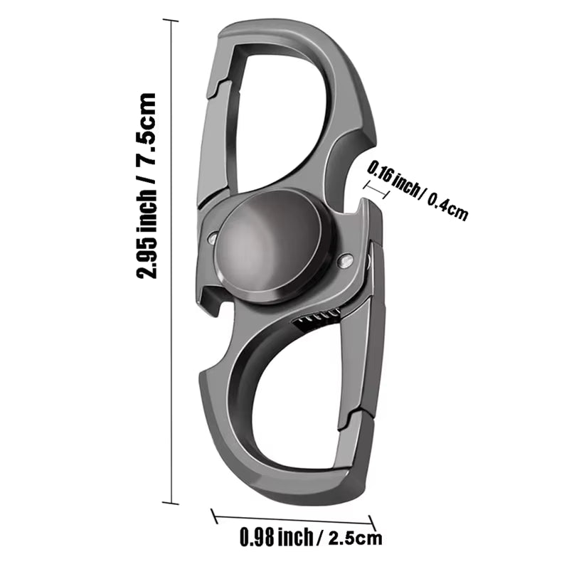 The dimensions for the Carabiner Fidget Spinner.
