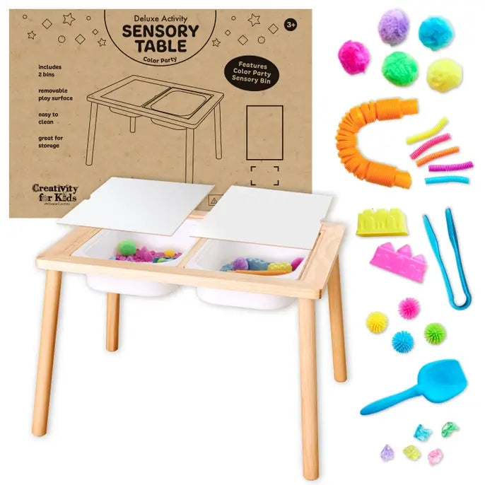 Color Party Sensory Activity Table and Play Bin.