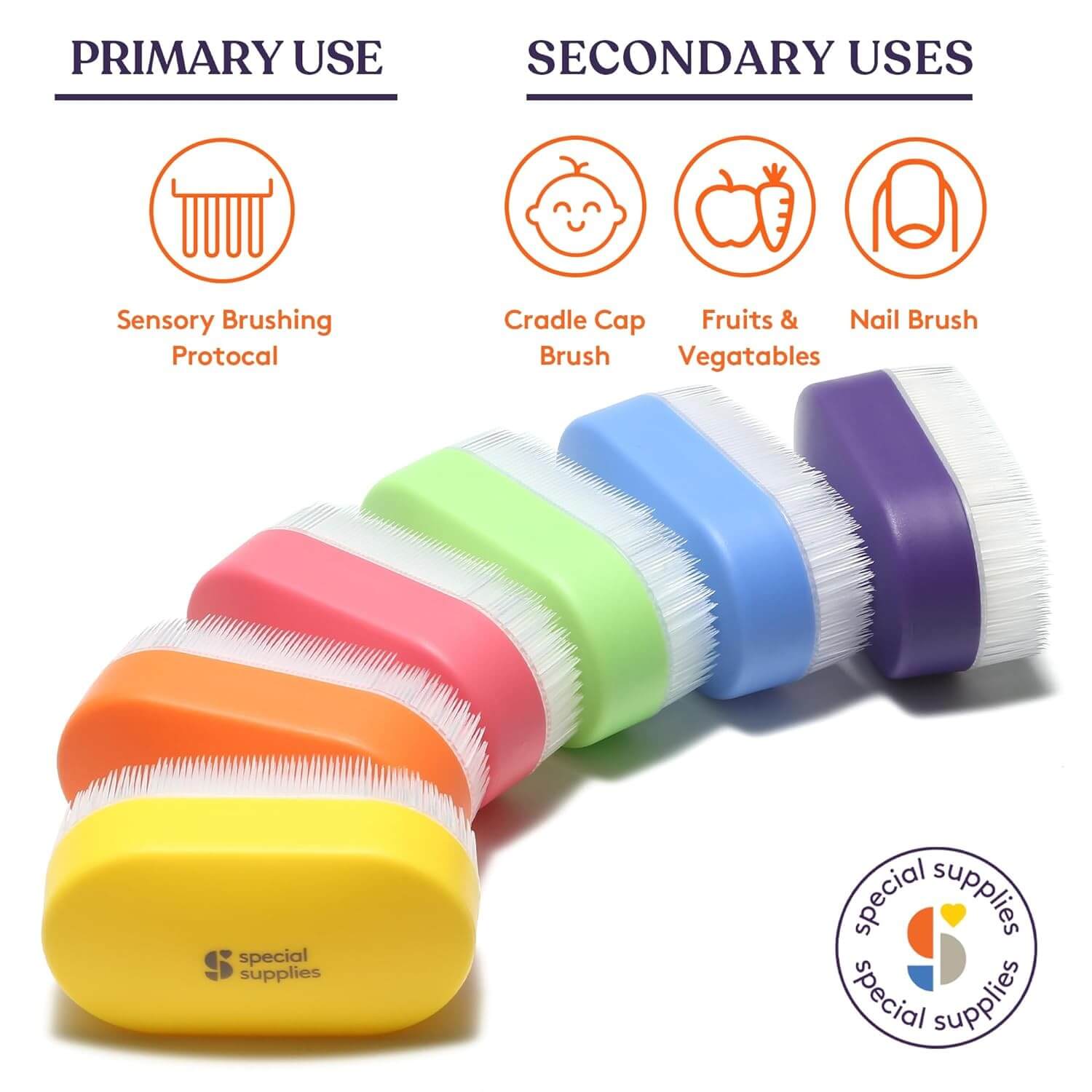 The Colorful Therapressure Brush for Wilbarger Protocol.