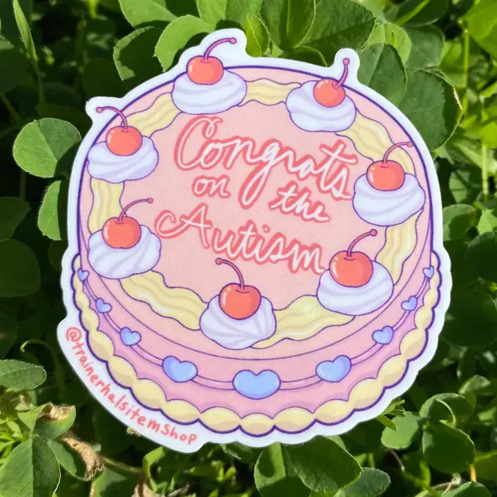 Congrats on the Autism Cake 2.75" Vinyl Sticker