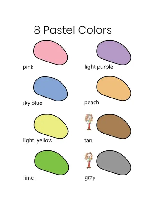 8 Pastel Colors.