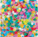 A close-up look at the smiley faces in Crazy Aaron's Mixed Emotions 4" Thinking Putty.