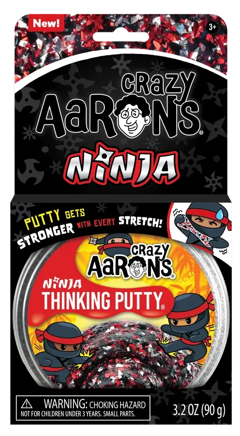 The product package for Crazy Aaron's Ninja Thinking Putty.