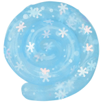A blue Crazy Aaron's Mini Thinking Putty with white snowflakes.