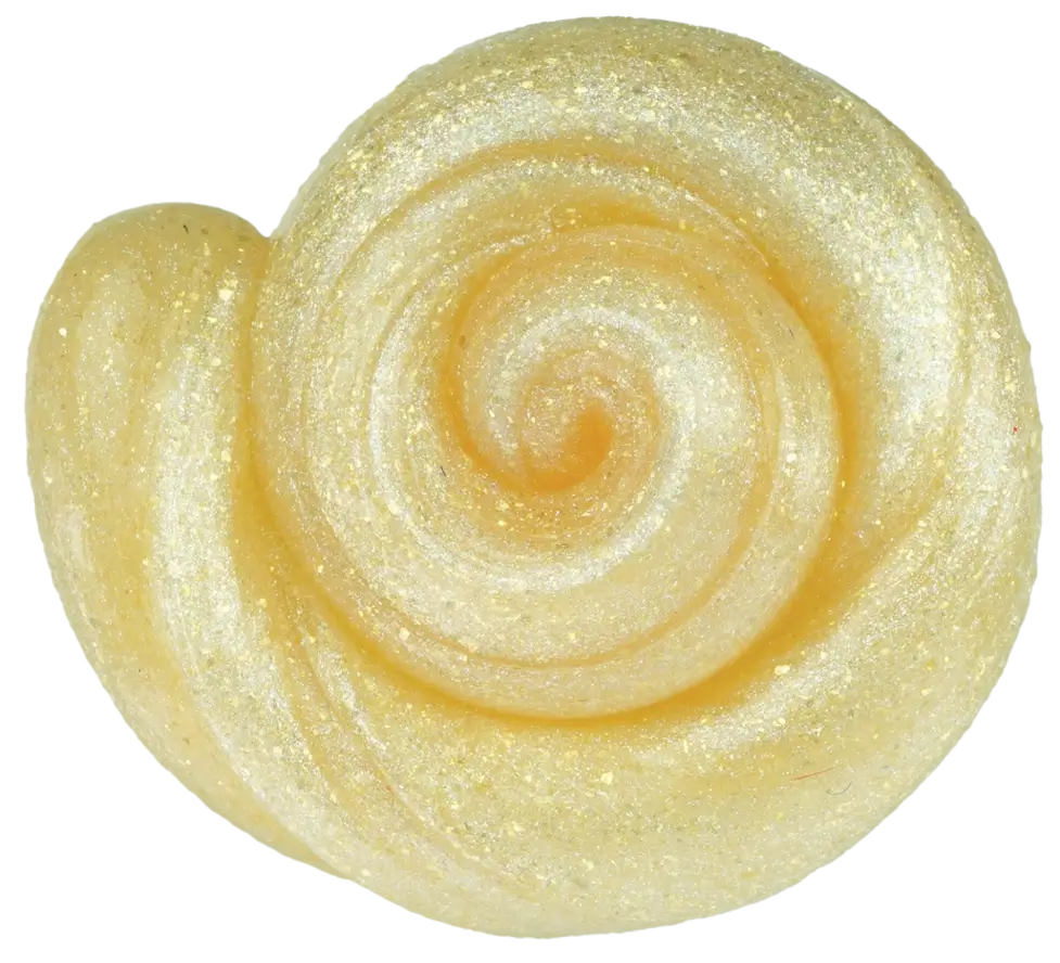 A shimmery gold Crazy Aaron's Mini Thinking Putty.
