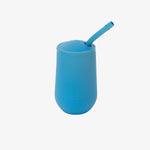 The EZPZ Blue Happy Cup + Straw System for Toddlers.