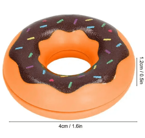 The dimensions of the orange Donut Magnetic Slider Fidget.