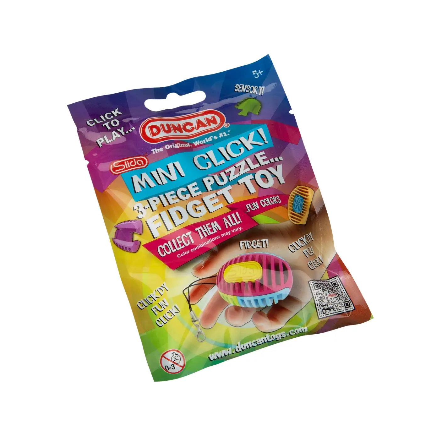 The product package for the Duncan Slida Mini Click 3D Puzzle/Fidget.