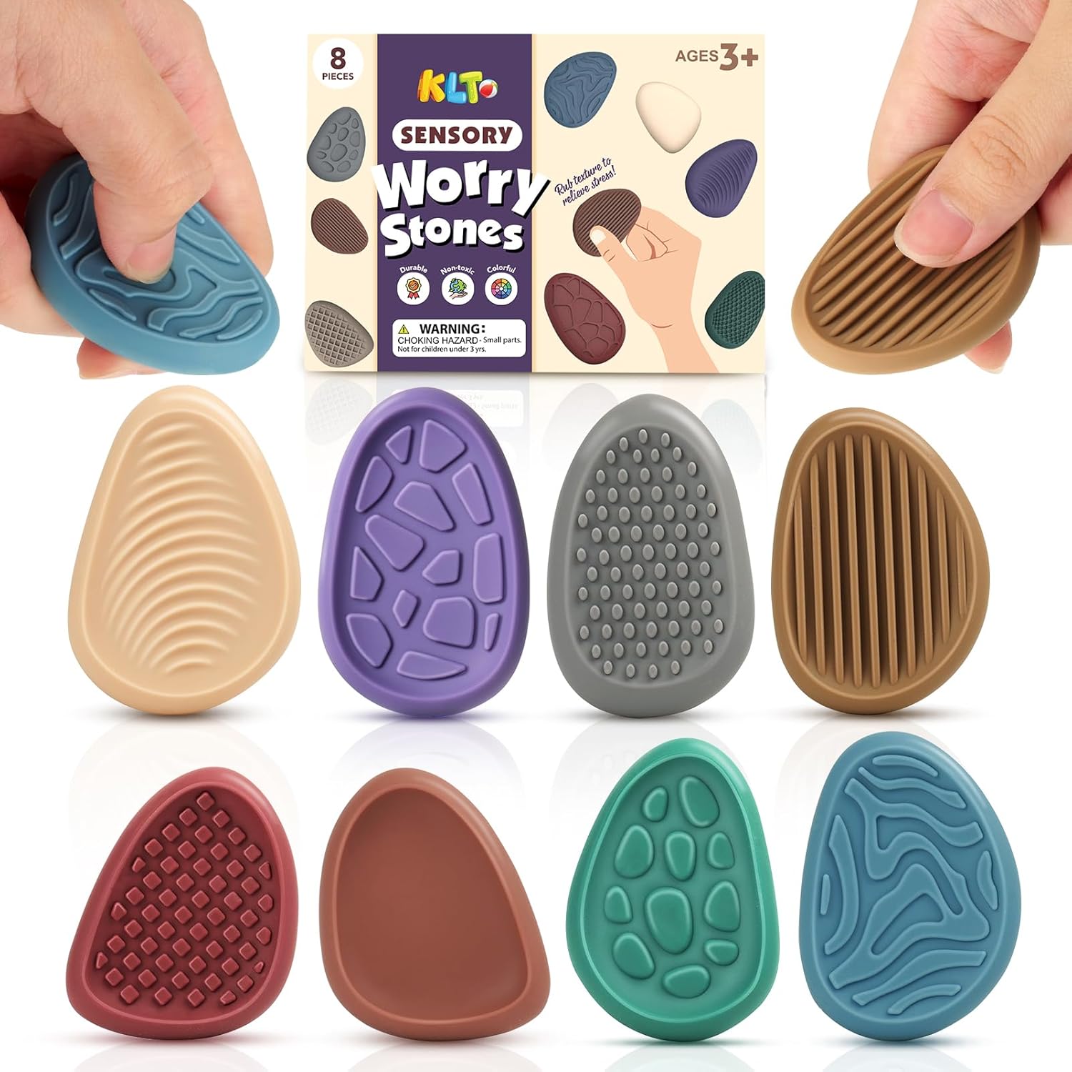 Silicone Fidget Worry Stones - Earth Colors.