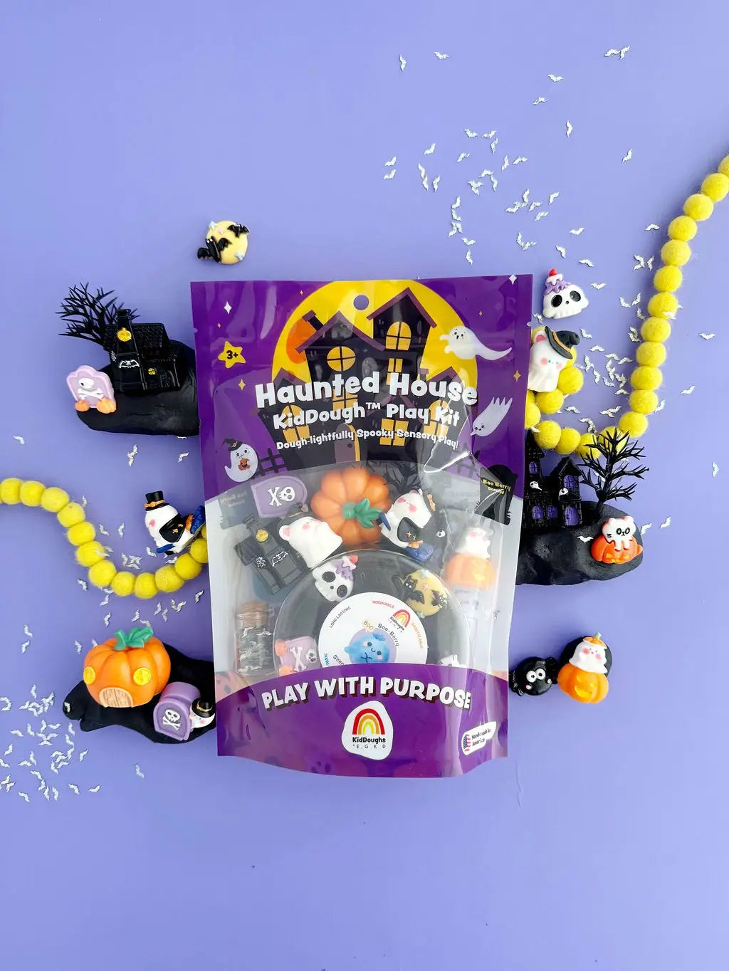 The Earth Grown KidDough Haunted House KidDough Play Kit with Boo-Berry scented dough, 8 oz.
