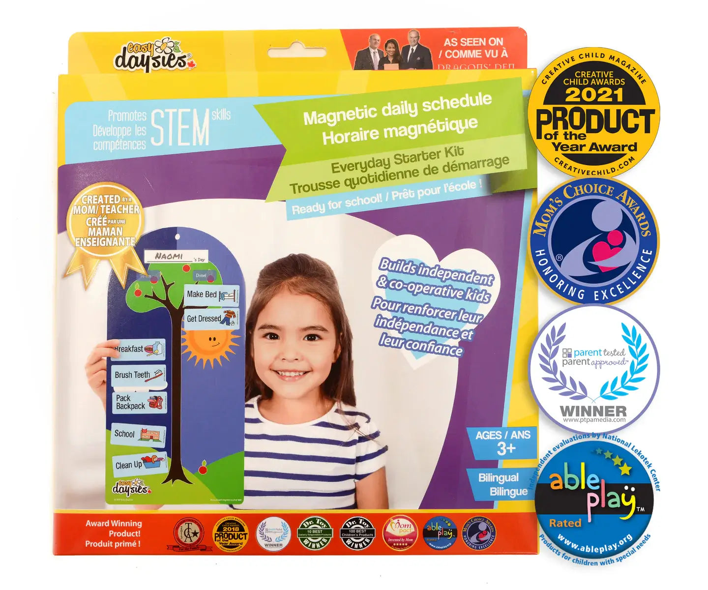 The product box for Easy Daysies Everyday Planner Magnetic Daily Schedule Starter Kit.