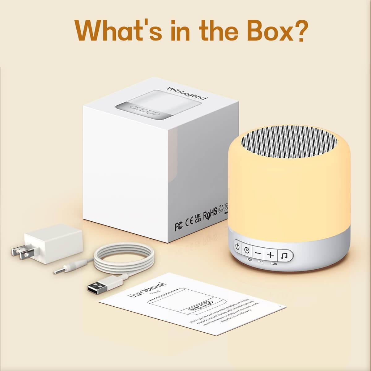 A look at what comes inside the box for the Easysleep White Noise Sound Machine.