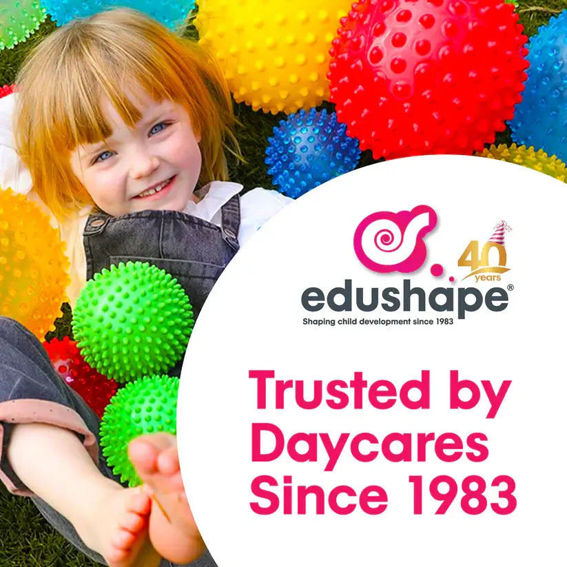 An infographic advertising that Edushape has been trusted by daycares since 1983.